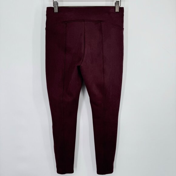 Spanx Womens Burgundy faux suede Leggings size medium slimming - Picture 12 of 14